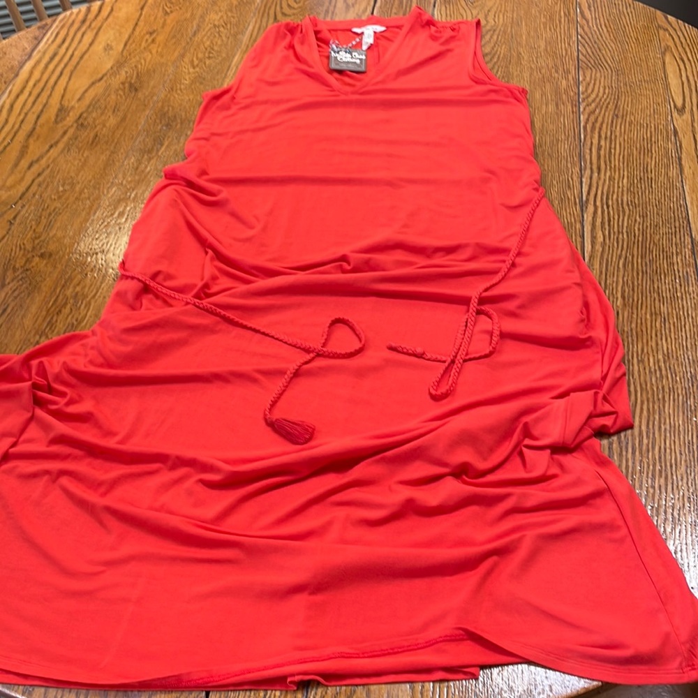 Matilda Jane “In the Breeze” orange sleeveless maxi dress. Size Large.